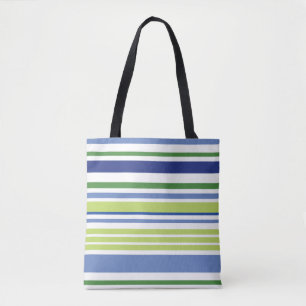 Bolso De Tela Banda azul y verde
