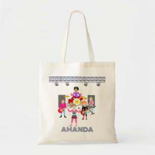 Bolso De Tela Banda de chicas de música retro Birthday Party