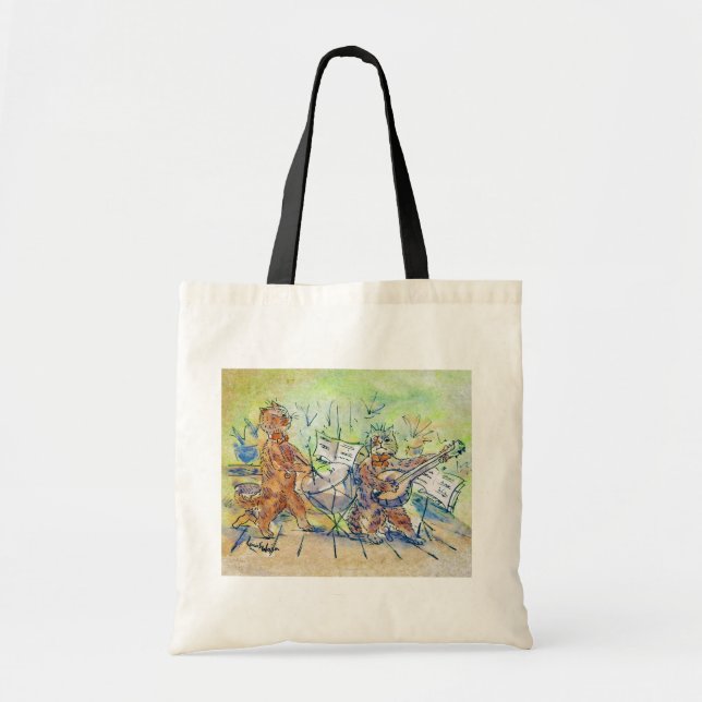 Bolso De Tela Banda de gatos, Louis Wain (Frente)