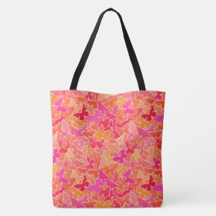 Bolso De Tela Banda de mariposas, Naranja de rosa y coral de Fuc