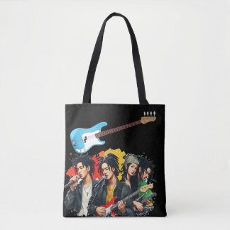 Bolso De Tela Banda de Reggae Coreana Gráfico de Guitarra
