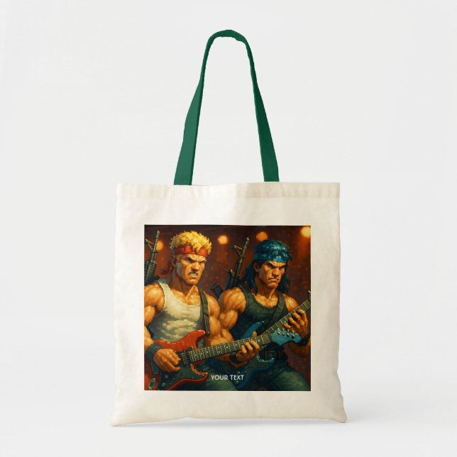 Bolso De Tela Banda de rock pixelizada (Frente)