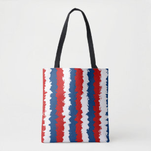 Bolso De Tela Banda Guay roja, blanca y azul