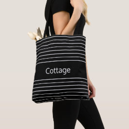 Bolso De Tela Banda moderna en blanco y negro