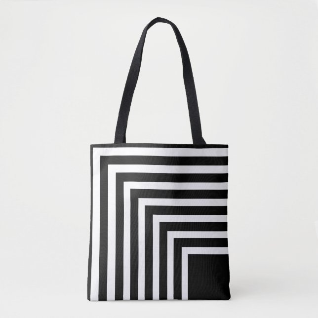 Bolso De Tela Banda negra y blanca (Anverso)