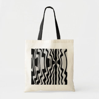 Bolso De Tela Banda ondulada - Gris negro y claro