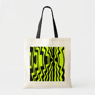 Bolso De Tela Banda ondulada - I negro y verde
