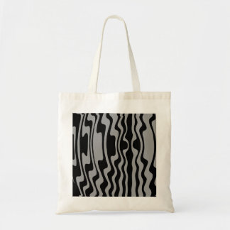 Bolso De Tela Banda ondulada - Negro y gris medio