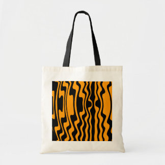 Bolso De Tela Banda ondulada - Negro y Naranja