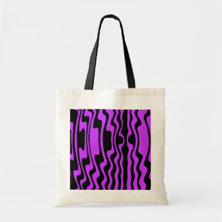 Bolso De Tela Banda ondulada - Negro y Púrpura