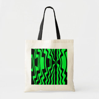 Bolso De Tela Banda ondulada - Negro y Verde II