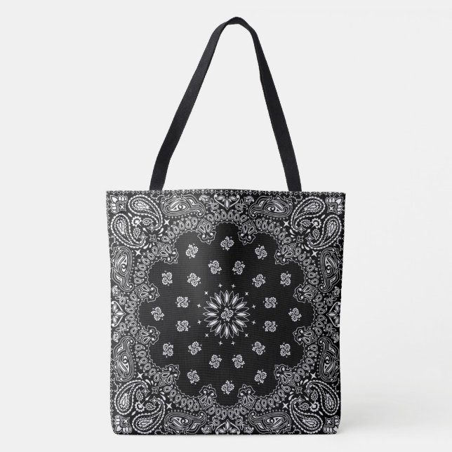Bolso De Tela bandana paisley totebag black_A (Anverso)