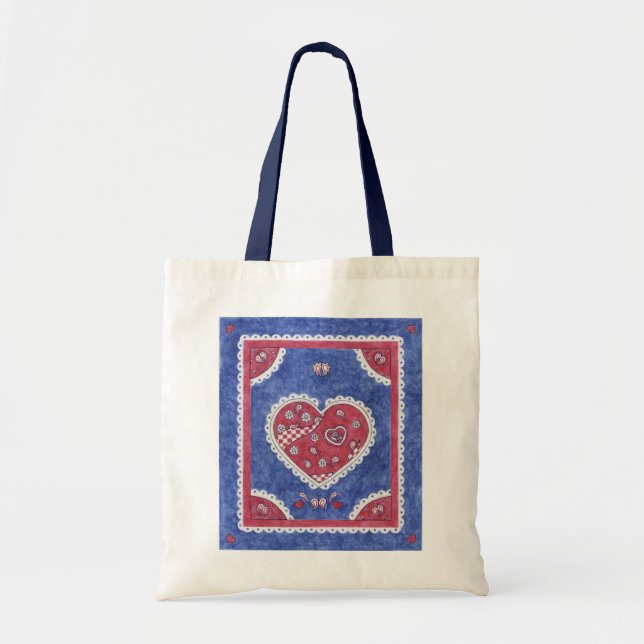 Bolso De Tela Bandanna Heart Tote Bag (Frente)