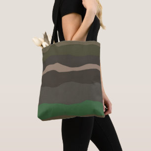 Bolso De Tela Bandas abstractas de camo y verde