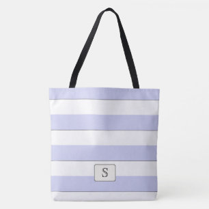 Bolso De Tela Bandas azules Pastel en cualquier monograma Person