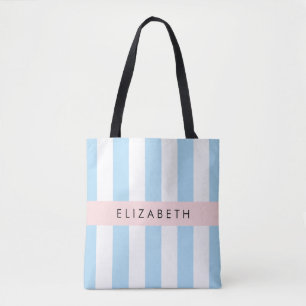 Bolso De Tela Bandas azules, Patrón rayado, Líneas, Su Nombre