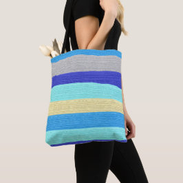 Bolso De Tela Bandas azules y doradas