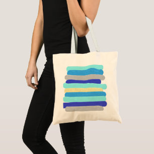 Bolso De Tela Bandas azules y doradas
