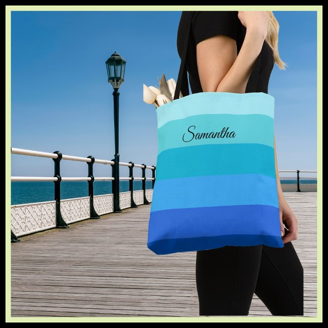 Bolso De Tela Bandas azules y verdes del océano (Subido por el creador)