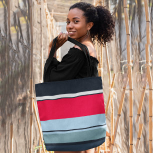 Bolso De Tela Bandas Casuales Multicolor