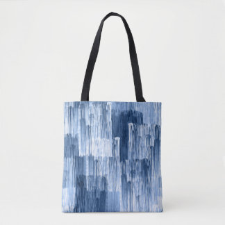 Bolso De Tela Bandas de color azul de agua: Patrón geométrico