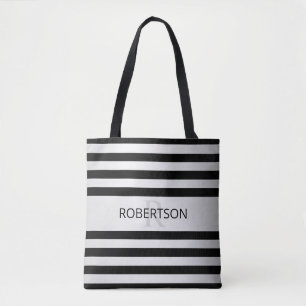 Bolso De Tela Bandas de color negro y negro de imitación de plat