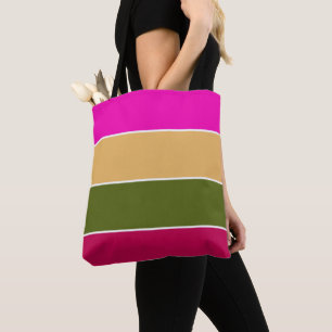 Bolso De Tela Bandas de flores rosadas calientes