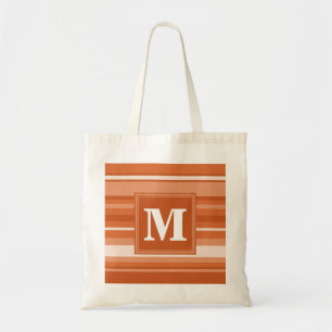 Bolso De Tela Bandas de naranja monogramo