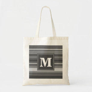 Bolso De Tela Bandas grises monográficas