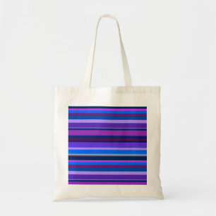 Bolso De Tela Bandas horizontales azules y violetas