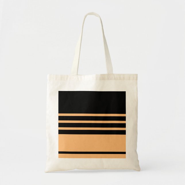 Bolso De Tela Bandas horizontales de terracota negra (Frente)