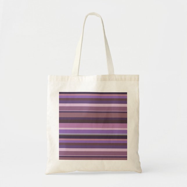 Bolso De Tela Bandas horizontales malvas (Frente)