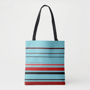 Bolso De Tela Bandas marrones rojas y azules