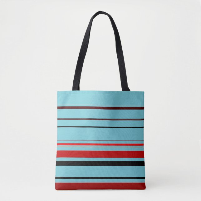 Bolso De Tela Bandas marrones rojas y azules (Anverso)