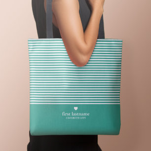 Bolso De Tela Bandas modernas con monograma cardíaco de gama alt