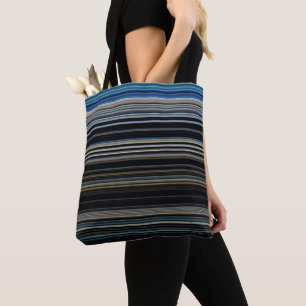 Bolso De Tela Bandas multicolores de la Marina Clásica y Oro