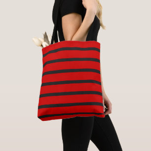 Bolso De Tela Bandas negras y rojas