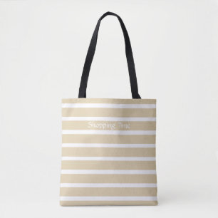 Bolso De Tela Bandas Neutrales de Marfil