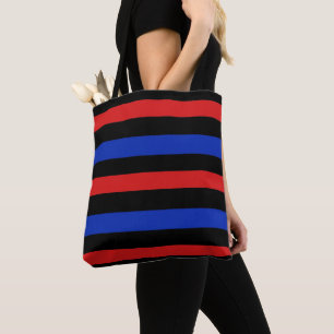 Bolso De Tela Bandas rojas, negras y azules 3688