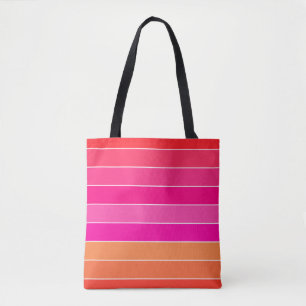Bolso De Tela Bandas rojas, rosadas y Naranjas