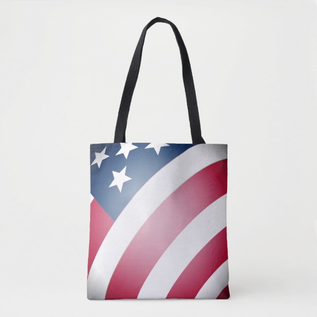 Bolso De Tela Bandas rojas y blancas de Estados Unidos, estrella (Anverso)