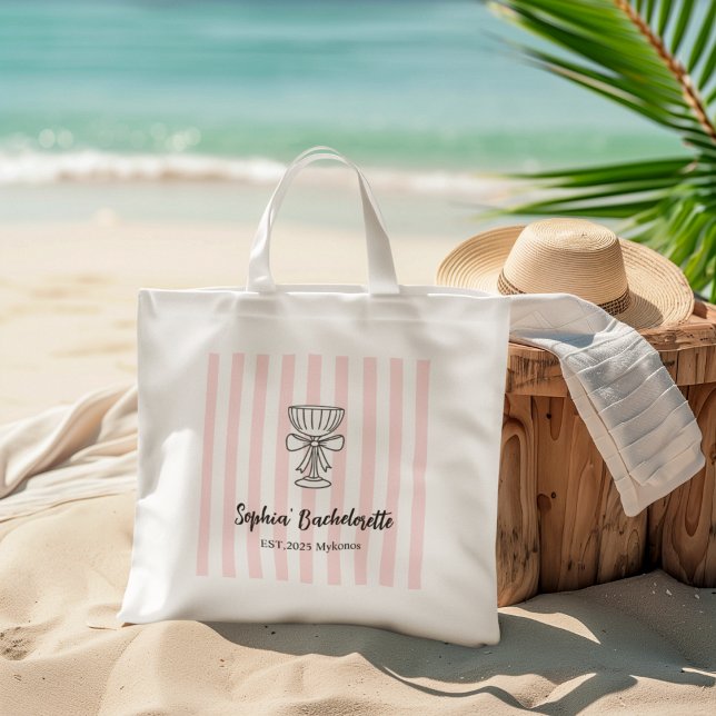 Bolso De Tela Bandas rosadas de Bachelorette | Personalizado (Subido por el creador)
