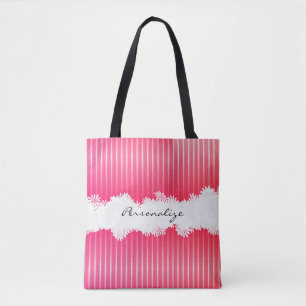 Bolso De Tela Bandas rosadas de todo el Bonito de impresión