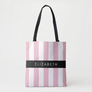 Bolso De Tela Bandas rosadas, Patrón rayado, Líneas, Su Nombre