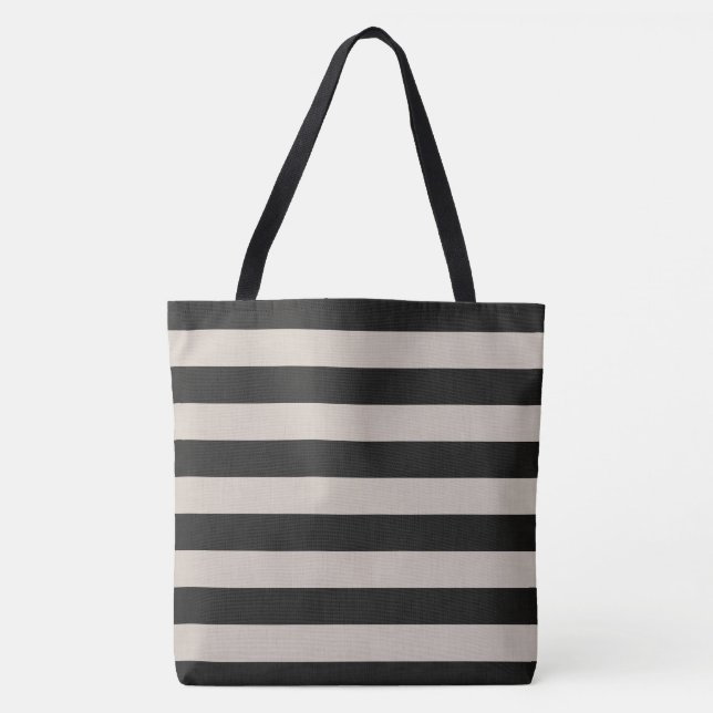 Bolso De Tela Bandas rusas de negro y marfil (Anverso)