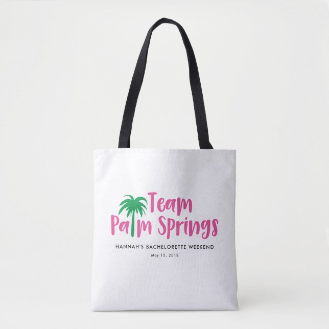 Bolso De Tela Bandas Tote de la Fiesta de Bachelorette de Team P (Anverso)