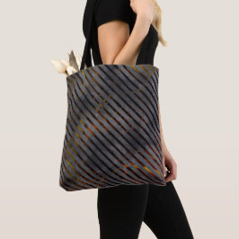 Bolso De Tela Bandas transversales grises, cintas de carbono, ro