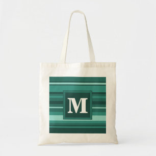 Bolso De Tela Bandas verde azuladas monográficas