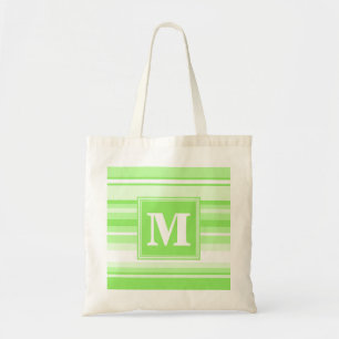 Bolso De Tela Bandas verdes monográficas