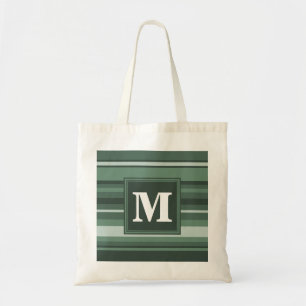 Bolso De Tela Bandas verdes monográficas